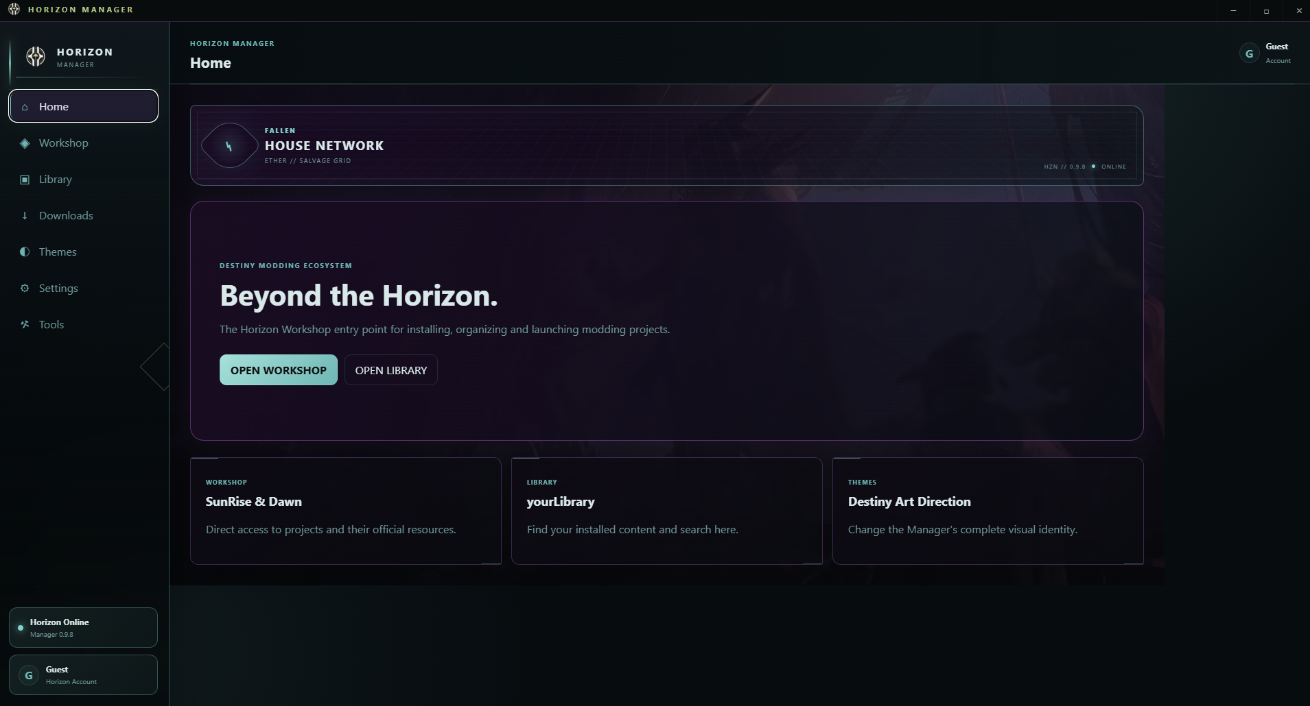 Horizon Manager Home page